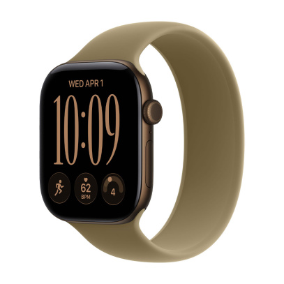 Apple Watch Series 12, 46 мм корпус из алюминия цвета «Dark Bronze», ремешок Sport Band размера S/M цвета «Olive»
