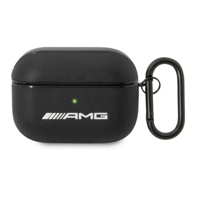 Чехол AMG для Airpods Pro Genuine leather with stamped logo (AMAPSLWK) Черный
