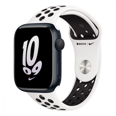 Apple Watch Nike Series 8, 45 мм корпус из алюминия цвета «Midnight», ремешок Nike Sport Band размера S/M цвета «Summit White/Black»