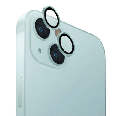 Защитное стекло для камеры iPhone 15/15 Plus UNIQ OPTIX Camera Lens protector Aluminium (IP6.1-6.7(2023)-ALENSMINT) Зелёный