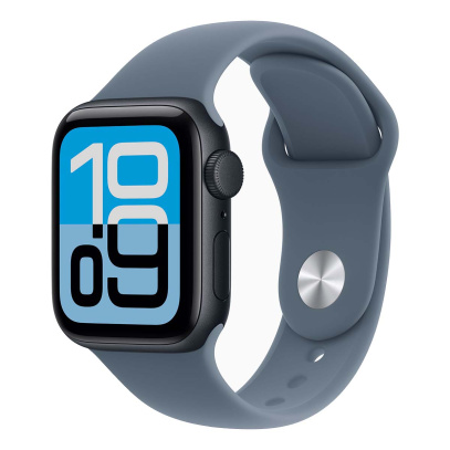 Apple Watch SE 3 (2025), 40 мм корпус из алюминия цвета «Midnight», ремешок Sport Band размера M/L цвета «Anchor Blue» Apple Watch SE 3 (2025), 40 мм корпус из алюминия цвета «Midnight», ремешок Sport Band размера M/L цвета «Anchor Blue»