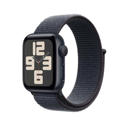 Apple Watch SE (2024), 40 мм корпус из алюминия цвета «Midnight», ремешок Sport Loop цвета «Ink»
