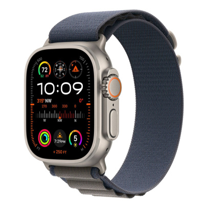 Apple Watch Ultra 2 (2023), 49 мм корпус из титана цвета «Natural», ремешок Alpine Loop размера M цвета «Blue»
