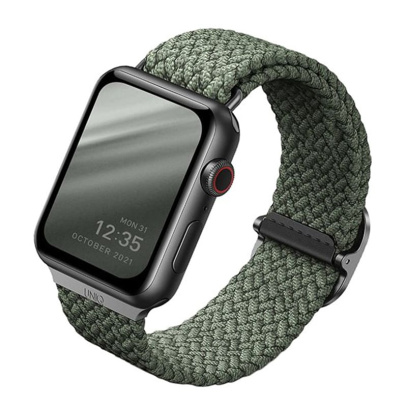 Ремешок для Apple Watch 41/40/38 мм UNIQ ASPEN Strap Braided Green, зеленый