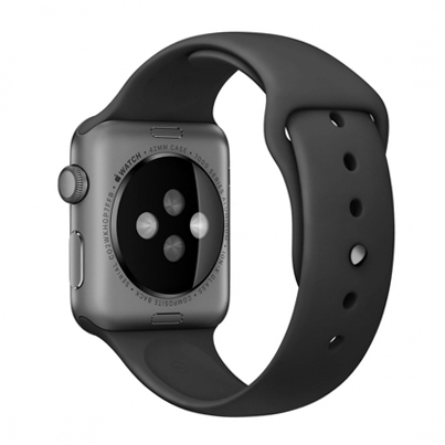 Силиконовый ремешок для Apple Watch 42/44 мм Black, черный