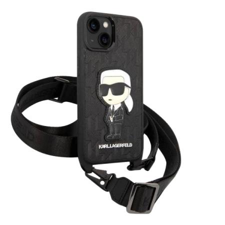 Чехол Karl Lagerfeld для iPhone 14 Plus Crossbody Saffiano Cradslot Hard (KLHCP14MSTKMK) Черный