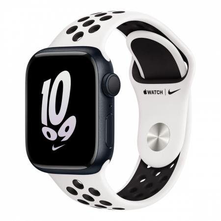 Apple Watch Nike Series 8, 41 мм корпус из алюминия цвета «Midnight», ремешок Nike Sport Band размера S/M цвета «Summit White/Black»