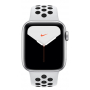 Apple Watch Nike+ Series 5, 44 мм, корпус из алюминия серебристого цвета, спортивный ремешок Nike цвета «чистая платина/чёрный»