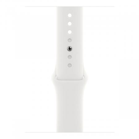 Apple Watch SE (2022), 40 мм корпус из алюминия цвета «Silver», ремешок Sport Band размера S/M цвета «White»