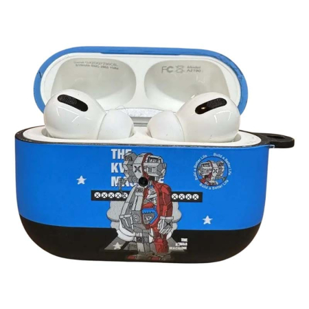 Чехол для AirPods 3 COQUE POUR Синий с рисунком The KWAS machine