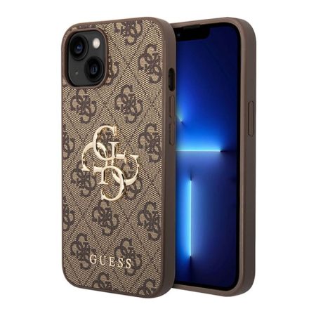 Чехол Guess для iPhone 14 Plus PU 4G Big metal logo Hard (GUHCP14M4GMGBR) Коричневый