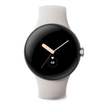Часы Pixel Watch, 41 мм, LTE + Wi-Fi, Polished Silver/Chalk, серебристый