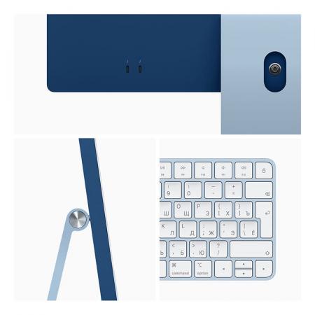 Apple iMac 24" (M1 8C CPU, 8C GPU, 2021) Retina 4,5K, 8/256Gb SSD (MGPK3) Blue, синий