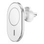 Автодержатель с функцией беспроводной зарядки WiWU Magnetic Attached Wireless Charger Car mount 15W (CH-306) Белый