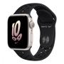 Apple Watch Nike SE (2022), 40 мм корпус из алюминия цвета «Starlight», ремешок Nike Sport Band размера S/M цвета «Black/Black»