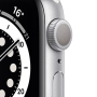 Apple Watch Series 6, 44 мм, корпус из алюминия серебристого цвета, спортивный ремешок белого цвета