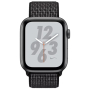Apple Watch Nike+ Series 4, 44 мм, корпус из алюминия цвета «серый космос», спортивный браслет Nike чёрного цвета