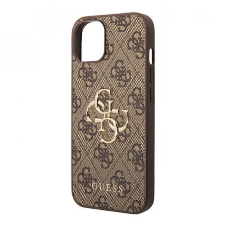 Чехол Guess для iPhone 14 Plus PU 4G Big metal logo Hard (GUHCP14M4GMGBR) Коричневый