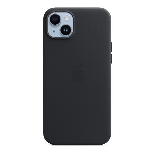 Чехол для Apple iPhone 14 Plus Leather Case MagSafe «Midnight» Чёрный