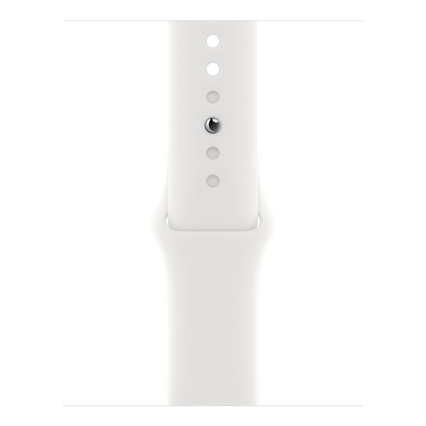 Apple Watch Series 8, 41 мм корпус из алюминия цвета «Silver», ремешок Sport Band размера M/L цвета «White»