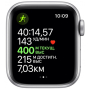 Apple Watch Series 5, 44 мм, корпус из алюминия серебристого цвета, спортивный ремешок белого цвета