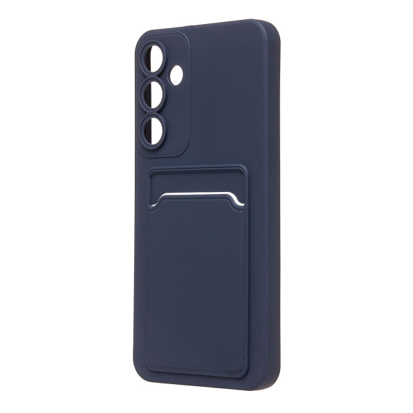 Чехол для Samsung Galaxy A55 Silicone Case с картхолдером Темно-синий
