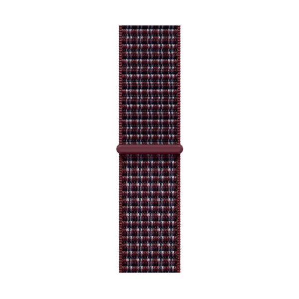 Apple Watch Series 12, 42 мм корпус из алюминия цвета «Black», ремешок Sport Loop цвета «Burgundy Plaid»