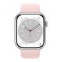 Apple Watch Series 8, 45 мм корпус из алюминия цвета «Silver», ремешок Solo Loop цвета «Chalk Pink»