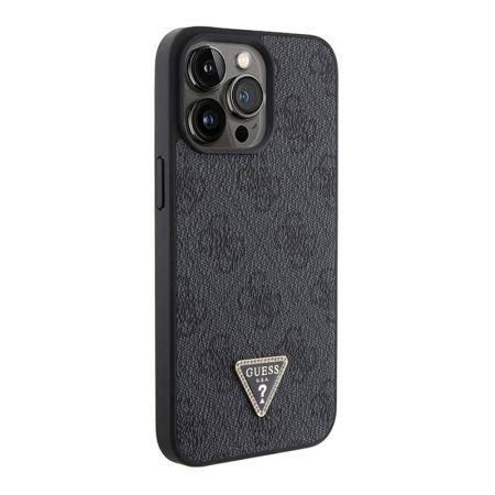 Чехол Guess для iPhone 15 Pro Max Crossbody PU 4G Triangle Diamond logo Hard + Universal Strap (GUHCP15XP4TDSCPK) Черный