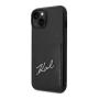 Чехол Karl Lagerfeld для iPhone 14 Plus PU with Cardslot Signature logo Hard (KLHCP14MCSSK) Черный