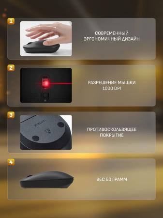 Клавиатура и мышь беспроводные Xiaomi Mijia Wireless Keyboard and Mouse Combo Русские буквы (WXJS01YM) Черный