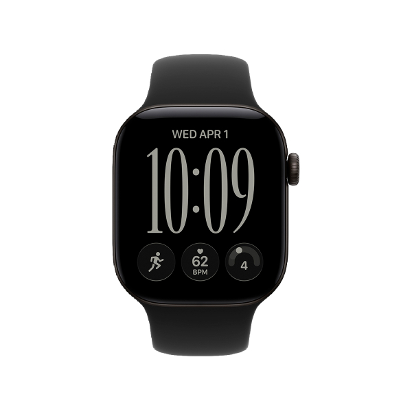 Apple Watch Series 12, 42 мм корпус из алюминия цвета «Black», ремешок Sport Band размера S/M цвета «Black»