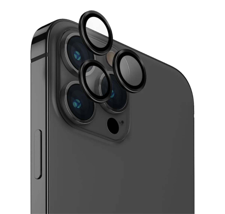 Стекло на камеру для iPhone 14 Pro/14 Pro Max UNIQ OPTIX Camera Lens protector Aluminium (IP6.1P-6.7PM-LENSBLK) Black