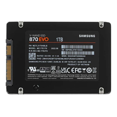 SSD накопитель Samsung 870 Evo 2.5", 1Tb (MZ-77E1T0BW)