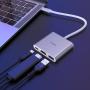 Хаб hoco. Easy use USB-C на USB3.0 + HDMI + PD (HB14) Серый