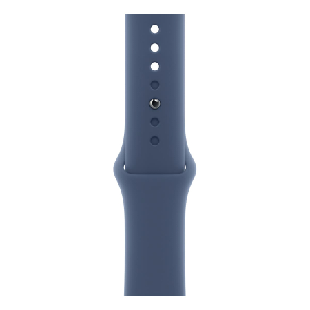 Apple Watch Series 10, 46 мм корпус из алюминия цвета «Silver», ремешок Sport Band размера S/M цвета «Denim»