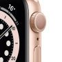 Apple Watch Series 6, 40 мм, корпус из алюминия золотого цвета, спортивный ремешок цвета «розовый песок»