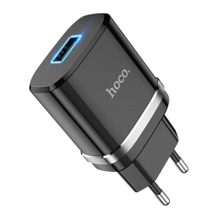 Зарядное устройство hoco. USB-A Indicator single port safety charger (N1) Чёрный