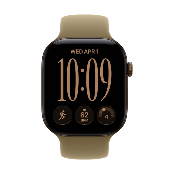Apple Watch Series 12, 46 мм корпус из алюминия цвета «Dark Bronze», ремешок Sport Band размера M/L цвета «Olive»