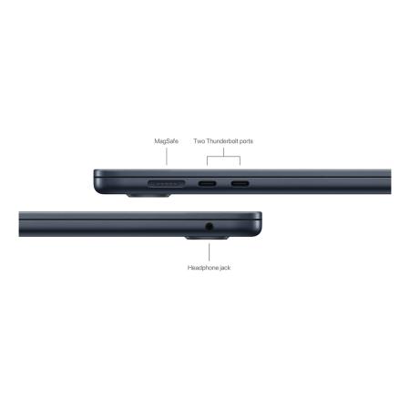 Apple MacBook Air 15" (M3, 8C CPU, 10C GPU, 2024) 8/256Gb SSD (MRYU3) Midnight, «тёмная ночь»