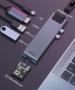Переходник Baseus для MacBook HUB TB3 C+ (Dual Type-C to USB3.0/HDMI/Type-C/SD/Micro/LAN) (CAHUB-L0G) Deep Grey, темно-серый