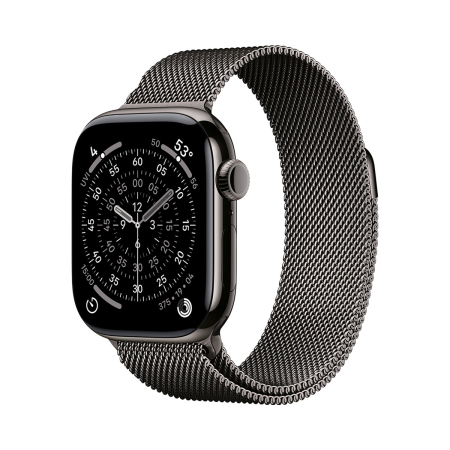 Apple Watch Series 11, 42 мм корпус из титана цвета «Slate», ремешок Milanese Loop цвета «Slate»