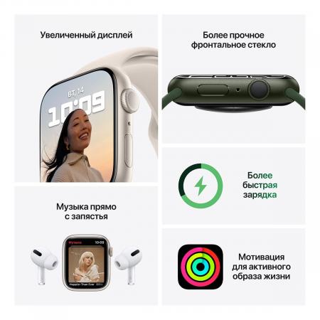 Apple Watch Series 7, 45 мм корпус из алюминия синего цвета, спортивный ремешок «синий омут»