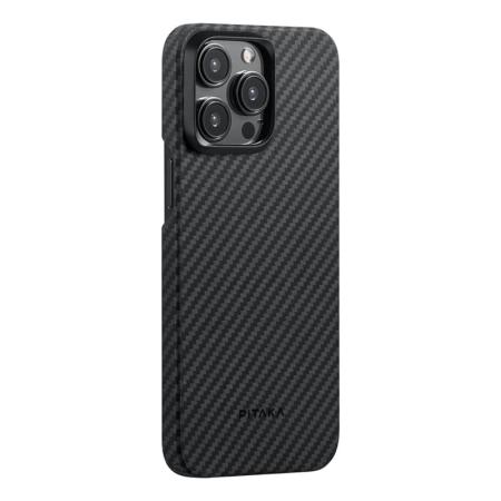 Чехол для iPhone 15 Pro Pitaka MagEZ Case 4 кевлар (арамид) (KI1501P) Черно-серый