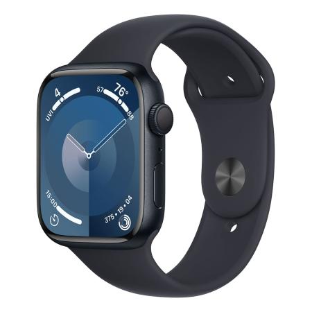Apple Watch Series 9, 45 мм корпус из алюминия цвета «Midnight», ремешок Sport Band размера S/M цвета «Midnight»