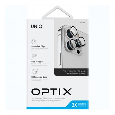 Стекло на камеру для iPhone 14 Pro/14 Pro Max UNIQ OPTIX Camera Lens protector Aluminium (IP6.1P-6.7PM-LENSSIL) Silver