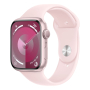 Apple Watch Series 9, 45 мм корпус из алюминия цвета «Pink», ремешок Sport Band размера M/L цвета «Light Pink»