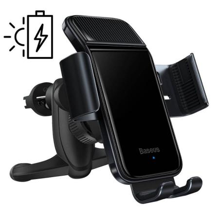 Автомобильный держатель Baseus Smart Solar Power Wireless Car Mount Electric Holder (SUZG000001) Чёрный