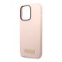 Чехол Guess для iPhone 14 Pro Max с Magsafe CG Mobile Liquid silicone Plate metal logo Hard (GUHMP14XSBPLP) Розовый