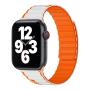 Магнитный силиконовый ремешок для часов iWatch на 42/44/45/49 мм WiWU Smart Magnetic Silicone (Wi-WB010) White+orange